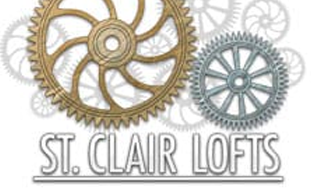Logo of St. Clair Lofts in Dayton, OH with white letters