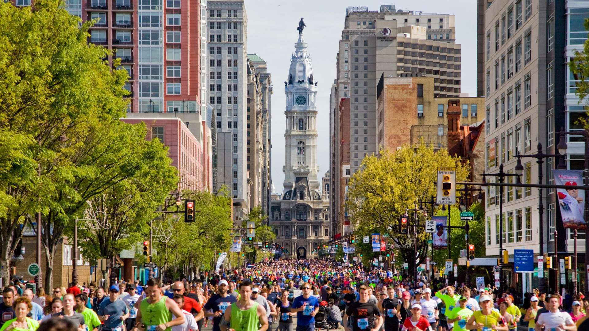 A group of runners at the Broad Street Run in Philadelphia, PA