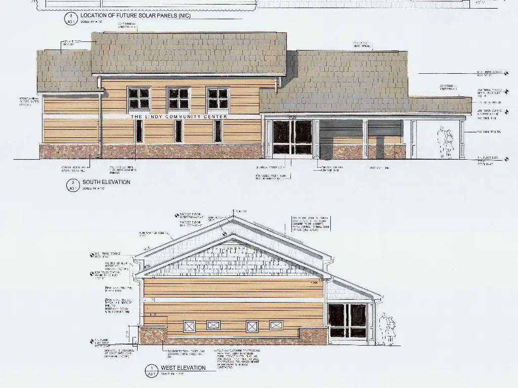 Architectural rendering of the Lions Park Community Center