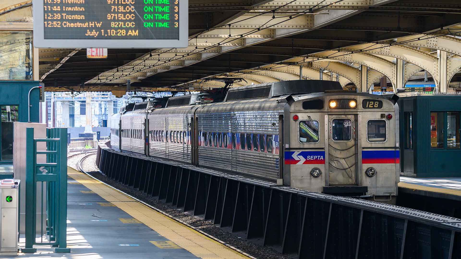 SEPTA train pulling into the station