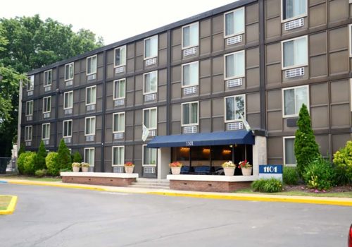 Exterior view of separate units at Academia Suites apartments for rent