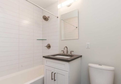 Updated bathroom at Sedgwick Terrace apartments for rent in West Mt. Airy, Philadelphia, PA